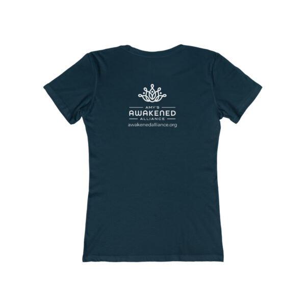 Awakened Alliance Women's Grey Distressed Logos Boyfriend Tee with back imprint - 6 colors - Image 8